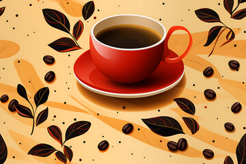 Obraz premium seamless texture on the theme of coffee