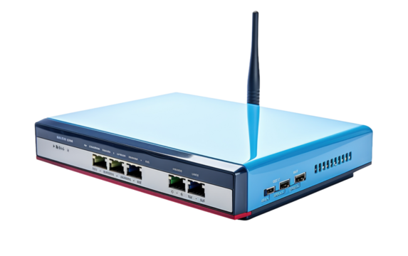 Modem Router Combo On Isolated Background