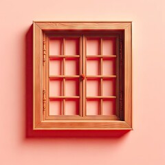 window on a wall on pink