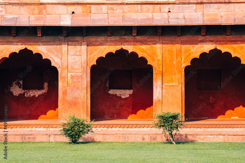 Sticker inside agra red fort, india