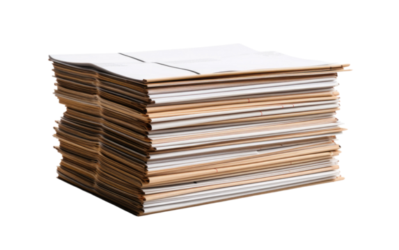 Vital Papers Organized Repository of Records on a White or Clear Surface PNG Transparent Background