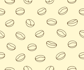 Coffee beans, plant and nature, seamless vector background and pattern. Food, hot drink, beverage, cafes, coffee house and coffee shop, vector design and illustration