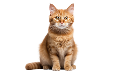 Amber Whiskers Ginger Cats Majesty on a White or Clear Surface PNG Transparent Background