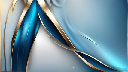 Dark Blue Golden Royal Awards Graphics Background. Lines Growing Elegant Shine Spark. Luxury Premium Corporate Abstract Design Template. Classic Shape Post. Center LED Screen Visual. Light Effect.