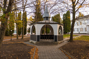 A small cozy gazebo in the park