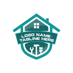 home repair logo, cleaning, contruction, vector
