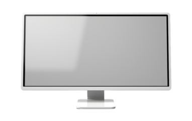 Futuristic Display Monitor Mockup Creation on a White or Clear Surface PNG Transparent Background