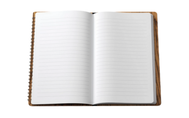 Blank Slate Opened Pages Beckon Creativity on a White or Clear Surface PNG Transparent Background