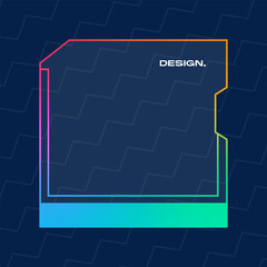 Futuristic square gradient background. Pop up window vector illustration.
