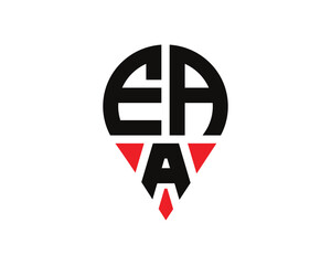 EAA letter location shape logo design.