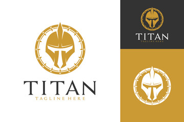 Minimalist Titan warrior logo design - obrazy, fototapety, plakaty