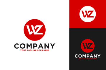 Letter W and Z modern minimalist monogram logo design - obrazy, fototapety, plakaty