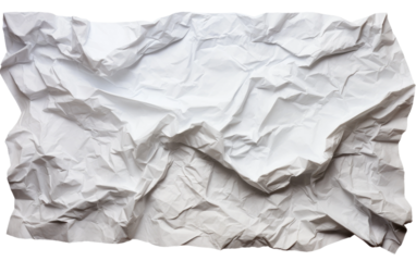 Wrinkled Sheet Discarded Paper Narrative on a White or Clear Surface PNG Transparent Background