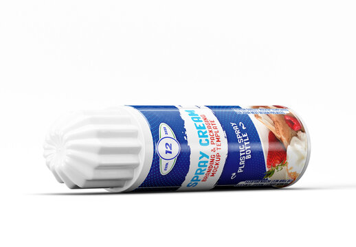 Whipped Cream Spray Mockup Lay Down
