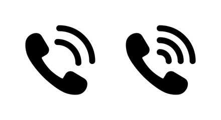 Phone call ring icon. Telephone ringing symbol vector - obrazy, fototapety, plakaty