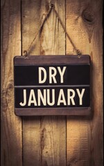 Dry January hanging sign concept