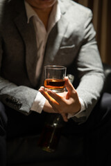 Businessmen in suits drinking  Celebrate whiskey