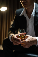 Businessmen in suits drinking  Celebrate whiskey