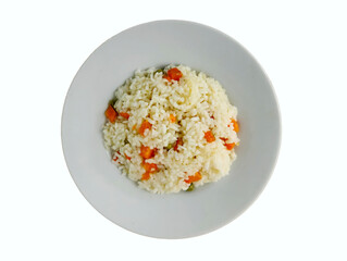 A plate of rice pilav with carrots