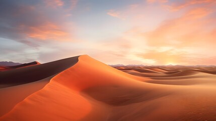 Fototapeta na wymiar Panoramic view of sand dunes in Sahara desert, Morocco