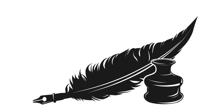 feather pen vector illustration