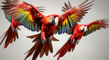 red and yellow macaw HD 8K wallpaper Stock Photographic Image  - obrazy, fototapety, plakaty