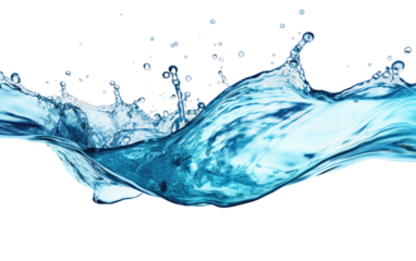 Splashing Elegance Clear Water Symphony on a White or Clear Surface PNG Transparent Background