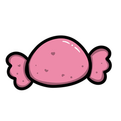 Elements vector Pink candy cartoon