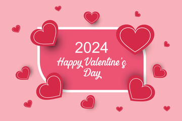 Valentine's love background with hearts