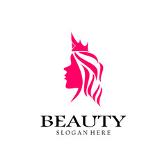 Women's hair salon with modern logo design. Premium Vector beauty logo.