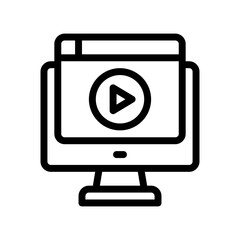 video player line icon