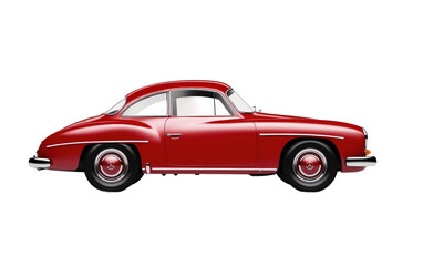 Ravishing Red Car Alluring Side Profile on a White or Clear Surface PNG Transparent Background