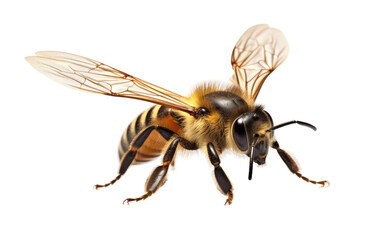 Airborne Buzz Bees Energetic Flight on a White or Clear Surface PNG Transparent Background