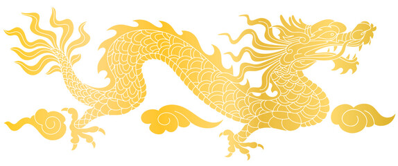 Chinese Dragon vector illustration suitable for Chinese New Year - obrazy, fototapety, plakaty