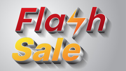 flash sale vector design with red and orange for banner, poster, voucher, etc.