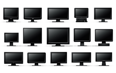 Computerized Set Vibrant Vector Frames on a White or Clear Surface PNG Transparent Background
