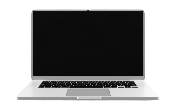 Blank Laptop Digital Canvas Space on a White or Clear Surface PNG Transparent Background