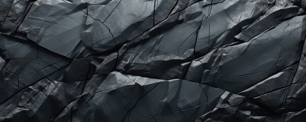 A volumetric rock texture with visible cracks forms a captivating black stone background.