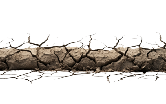 Earths Pattern Intricate Cracks Unfold on a White or Clear Surface PNG Transparent Background