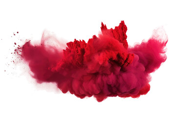 Rich Red Holi Vibrant Celebration on a White or Clear Surface PNG Transparent Background - obrazy, fototapety, plakaty