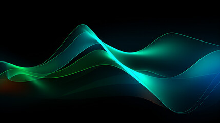 Vibrant Blue and Green Abstract Vector Wave Lines - Modern Artistic Design for Dynamic Motion, Contemporary Illustration with Gradient Fluidity, and Smooth Creative Decoration.