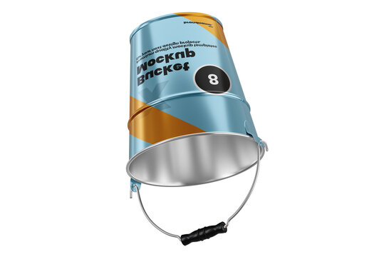 Upside Down Metal Bucket Mockup
