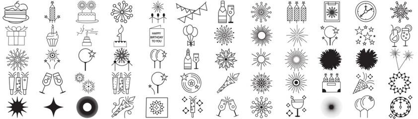Set of Party illustration Hand drawn doodle Sketch line vector. Hand drawn elements. EPS 10