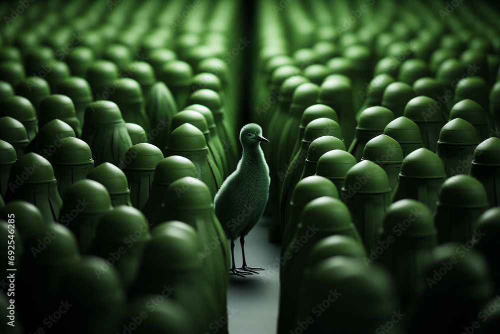Aufkleber Emu - Rich range and green abstract shapes in a rounded form.