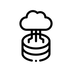 cloud database line icon