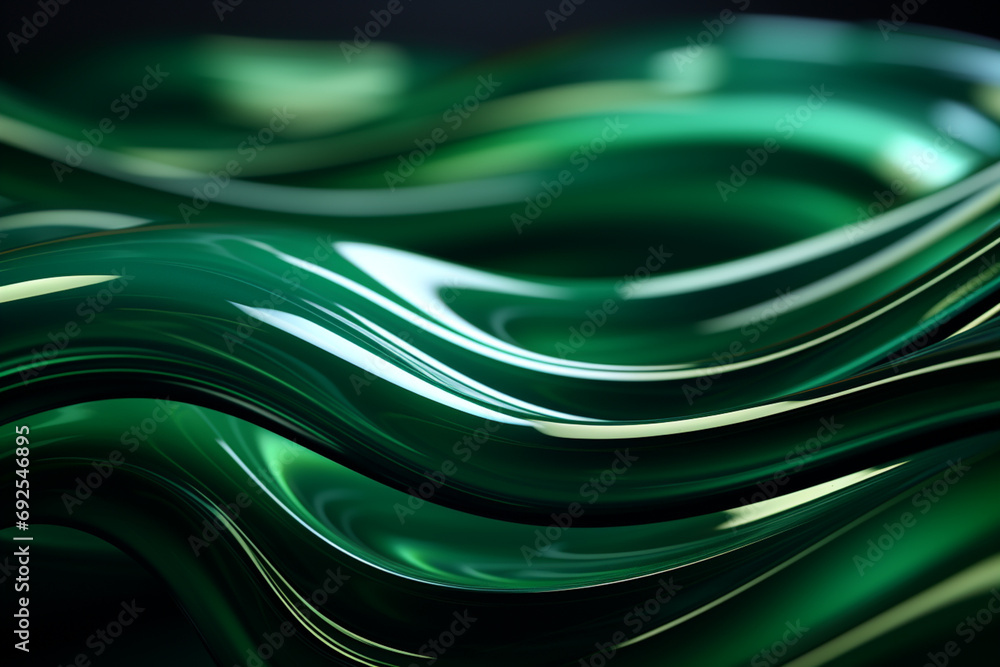 Poster Rich range and green abstract shapes in a rounded form.