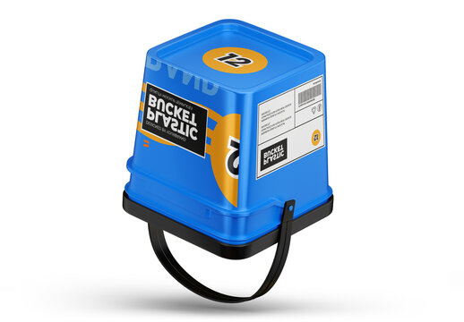 Upside Down Plastic Bucket Mockup 