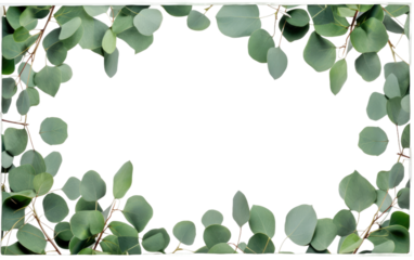 Eucalyptus Essence framing Memories Natural Beauty on a White or Clear Surface PNG Transparent Background