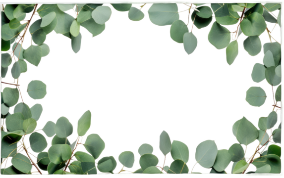 Eucalyptus Essence framing Memories Natural Beauty on a White or Clear Surface PNG Transparent Background