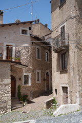Fototapeta na wymiar Rocca di Mezzo, old town in Abruzzo, Italy